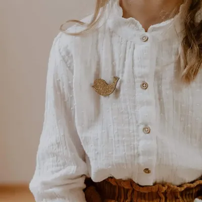 Broches - broche-feutrine-pailletee-oiseau - LES PETITES HIRONDELLES