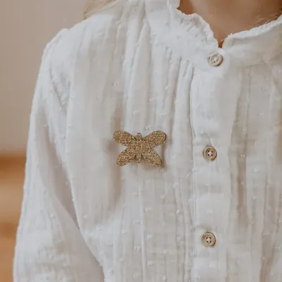 Broches - broche-feutrine-pailletee-papillon - LES PETITES HIRONDELLES