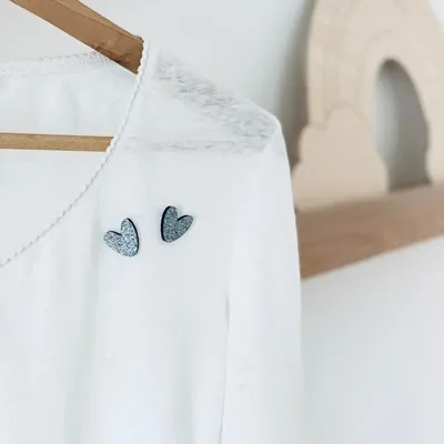 Brooches - Glitter felt pin's - Hearts to share - Silver - LES PETITES HIRONDELLES