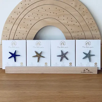 Broches - pin-s-feutrine-pailletee-etoile-de-mer - LES PETITES HIRONDELLES