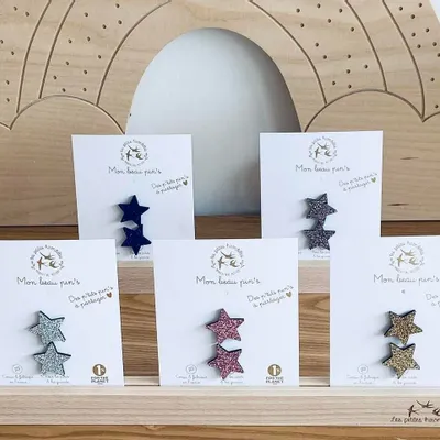 Broches - pin-s-feutrine-pailletee-etoile-a-partager - LES PETITES HIRONDELLES
