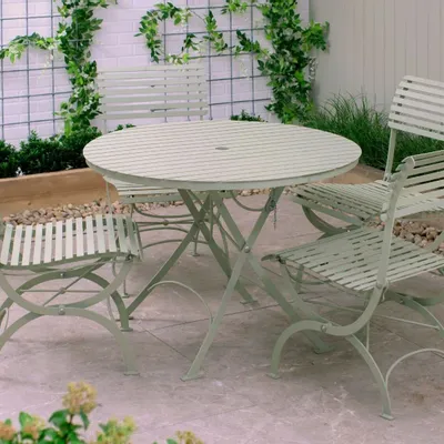Tables Salle à Manger - Darsham Folding Round Dining Table Lichen Green (1m) - HARROD HORTICULTURAL