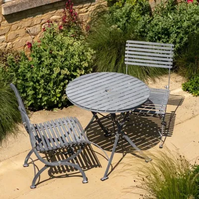 Tables basses - Darsham Folding Bistro Table Hand Etched (0.8m) - HARROD HORTICULTURAL