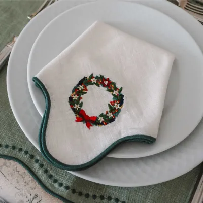 Napkins - Wavy Christmas Wreath - BOUGANIA