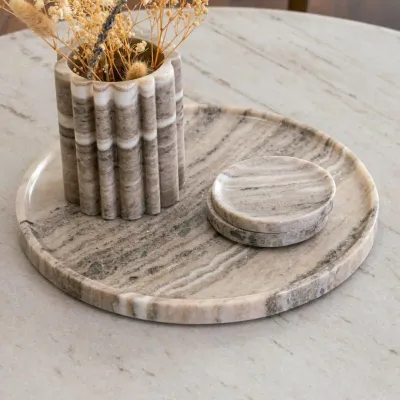 Decorative objects - Franzi Beige Tray - RV  ASTLEY LTD