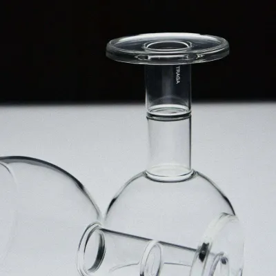 Glass - Wine Candle Glass - Set of 2 - Clear - TRAGA