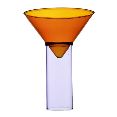 Glass - Martini Shot Glass - Amber & Lilac - TRAGA