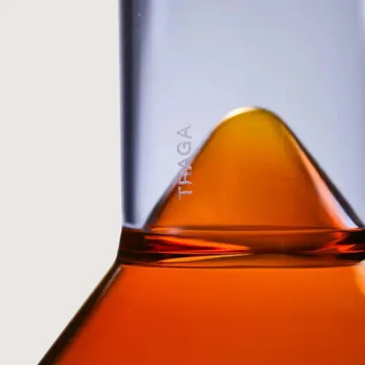 Glass - Martini Shot Glass - Amber & Lilac - TRAGA