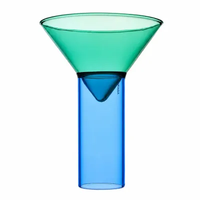 Glass - Martini Shot Glass - Teal & Blue - TRAGA