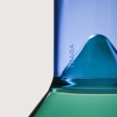 Glass - Martini Shot Glass - Teal & Blue - TRAGA