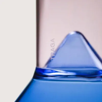 Glass - Martini Shot Glass - Blue & Pink - TRAGA