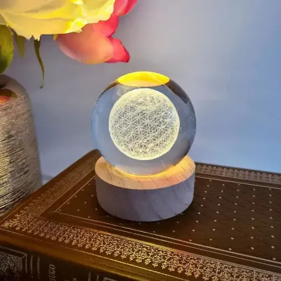 Lampes de bureau  - Boule de cristal Fleur de Vie 6 cm - MANDALASHOP