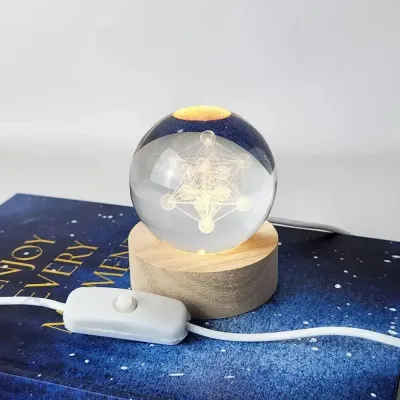 Lampes de bureau  - Boule de cristal Metatron 6 cm - MANDALASHOP