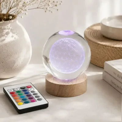 Lampes de bureau  - Boule de cristal Fleur de Vie 8 cm - MANDALASHOP