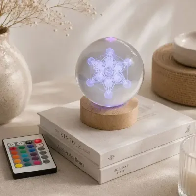 Lampes de bureau  - Boule de cristal Metatron 8 cm - MANDALASHOP