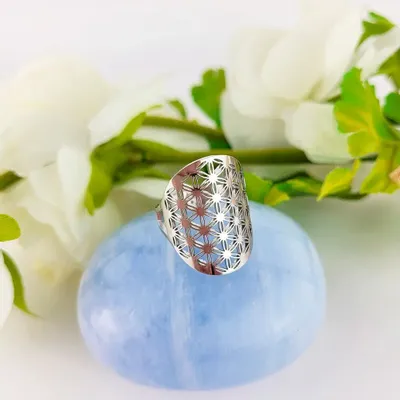 Bijoux - Bague Fleur de Vie ajustable - MANDALASHOP