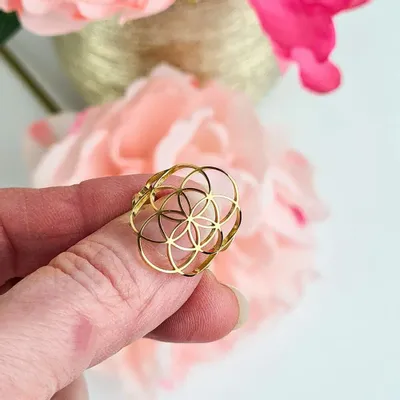 Bijoux - Bague Graine de Vie ajustable - MANDALASHOP