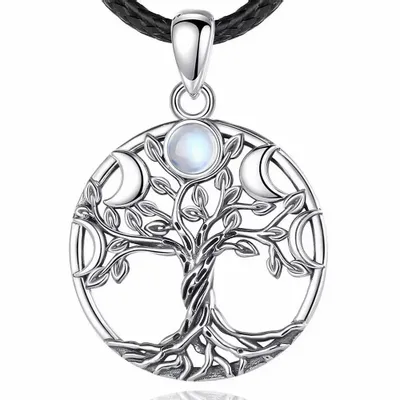 Jewelry - Tree of Life and Triple moon necklace - MANDALASHOP