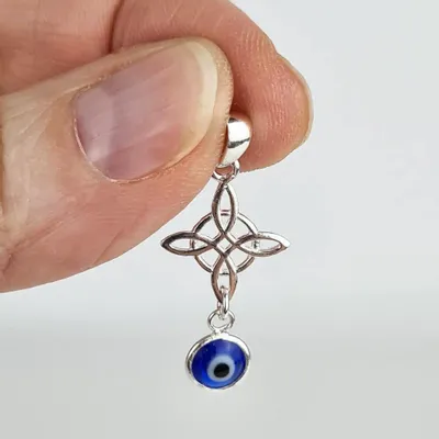 Jewelry - Witches Knot and Turkish Eye Pendant - MANDALASHOP