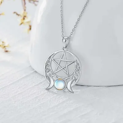Jewelry - Pentacle triple moon pendant - MANDALASHOP