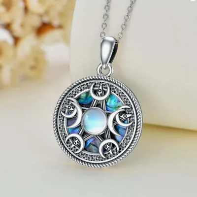 Jewelry - Pentacle with moons pendant - MANDALASHOP
