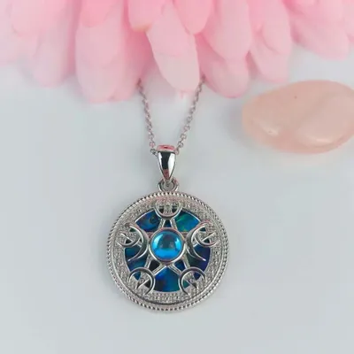 Jewelry - Pentacle with moons pendant - MANDALASHOP