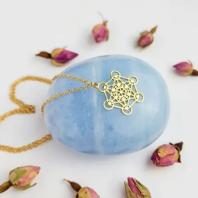 Jewelry - Gold plated Metatron's Cube necklace - MANDALASHOP
