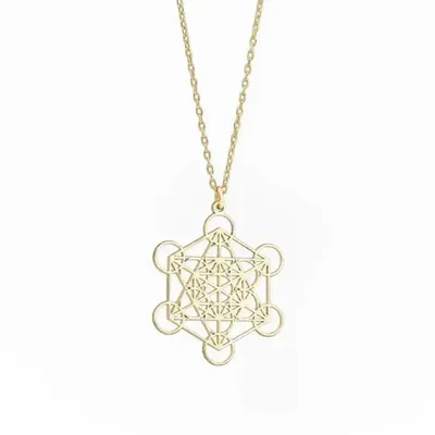 Jewelry - Gold plated Metatron's Cube necklace - MANDALASHOP