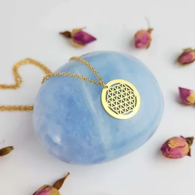 Bijoux - Collier Fleur de Vie plaqué or - MANDALASHOP