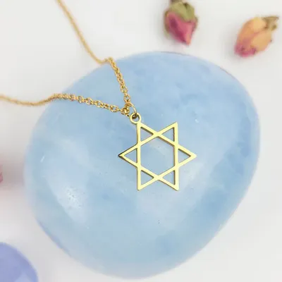Jewelry - Gold-plated Seal of Solomon pendant - MANDALASHOP