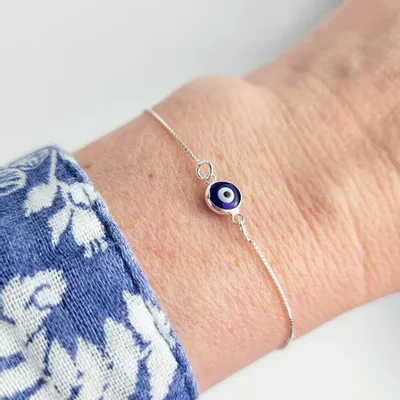 Jewelry - Silver Evil Eye bracelet - MANDALASHOP