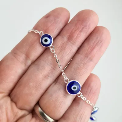 Jewelry - Silver Turkish Eye Bracelet - MANDALASHOP