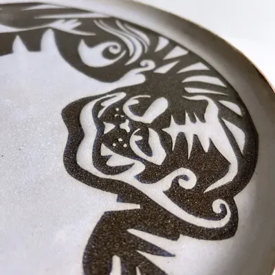 Decorative objects - Tiger Minhwa guardian dish - LES MONDES DE MA
