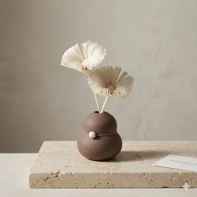 Gifts - Ceramic fragrance diffuser with Gerbera en Sola flowers - - ANOQ