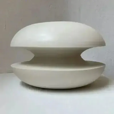 Ceramic - Sculptural, geometric vase in white porcelain - Oneiros D5 - CALLIGRAMME