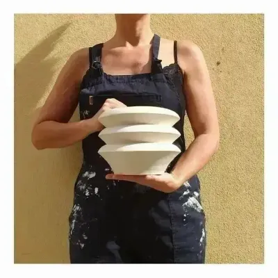 Unique pieces - Sculptural, geometric vase in white porcelain - Palindrome A4L - CALLIGRAMME