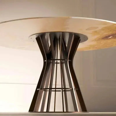 Other tables - Nastia, onyx and metal round table - STONEFORM
