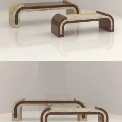 Coffee tables - Borgo, marble and wood coffee table - STONEFORM