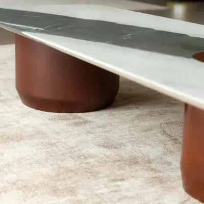 Coffee tables - Callisto, stone and wood coffee table - STONEFORM