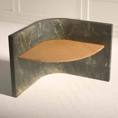 Small armchairs - Tenone Armchair, marble and wood armchair - STONEFORM