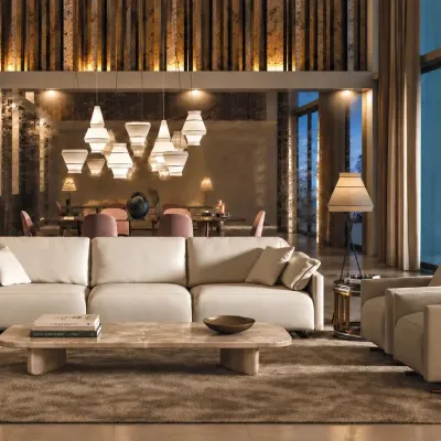 Sofas - Prive Gold, sofa with rounded volumes - BRIANFORM