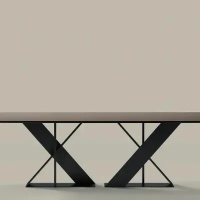 Dining Tables - Xenia, dining table with X base - BRIANFORM