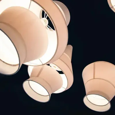 Hanging lights - Vases, clustered fabric shade pendants - BRIANFORM