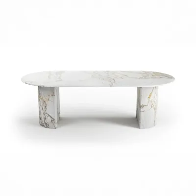 Tables de jardin - Tables à manger - 180X100X75 cm - Refleko - Marbre Calacatta Oro - STONE VALLEY