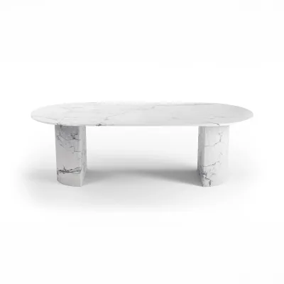 Tables de jardin - Table à manger - 180X100X75cm - Refleko -Marbre Statuario Michelangelo - STONE VALLEY