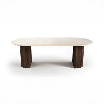 Tables de jardin - Tables à manger - 200X100X75 cm - Refleko - Marbre Crema - STONE VALLEY