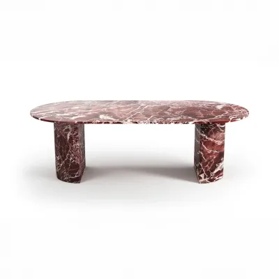 Tables de jardin - Table à manger - 200X100X75cm - Refleko - Marbre Rosso Levano - STONE VALLEY