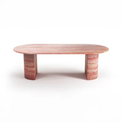 Lawn tables - Dining Tables -200X100X75 cm - Refleko - Travertin Rouge - STONE VALLEY