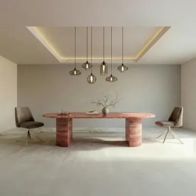 Lawn tables - Dining Tables -200X100X75 cm - Refleko - Travertin Rouge - STONE VALLEY