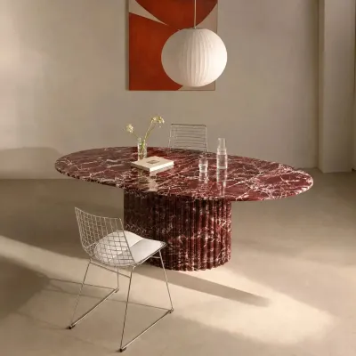 Tables for hotels - Dining Tables -180X100X75 cm - Valleyra - Marbre Rosso Levano - STONE VALLEY